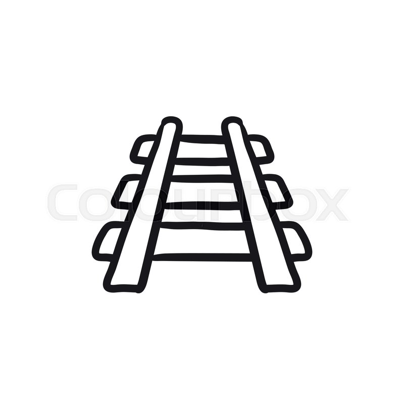 800x800 Railway Track Vector Sketch Icon Isolated On Background. Hand