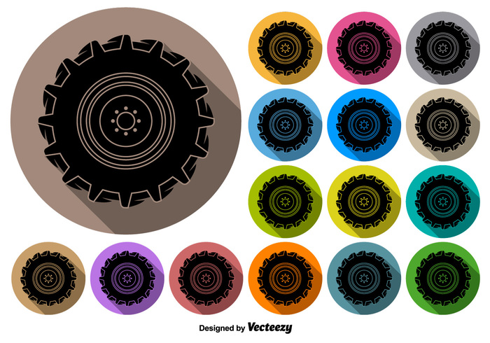 700x490 Vector Buttons Of Black Tractor Tire Icon Free Icon Packs Ui