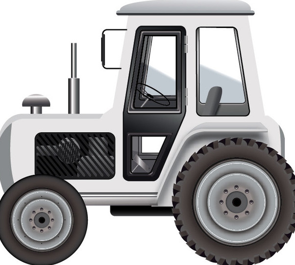 602x541 White Tractor Free Vector Download 340461 Cannypic