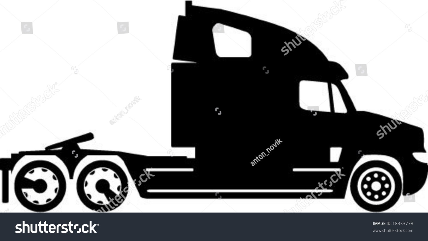 1500x847 Semi Truck Vector Primary Image Gallery Tractor Trailer Silhouette