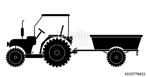 500x263 Tractor With Trailer Vector Eps 10 Stock Image And Royalty Free