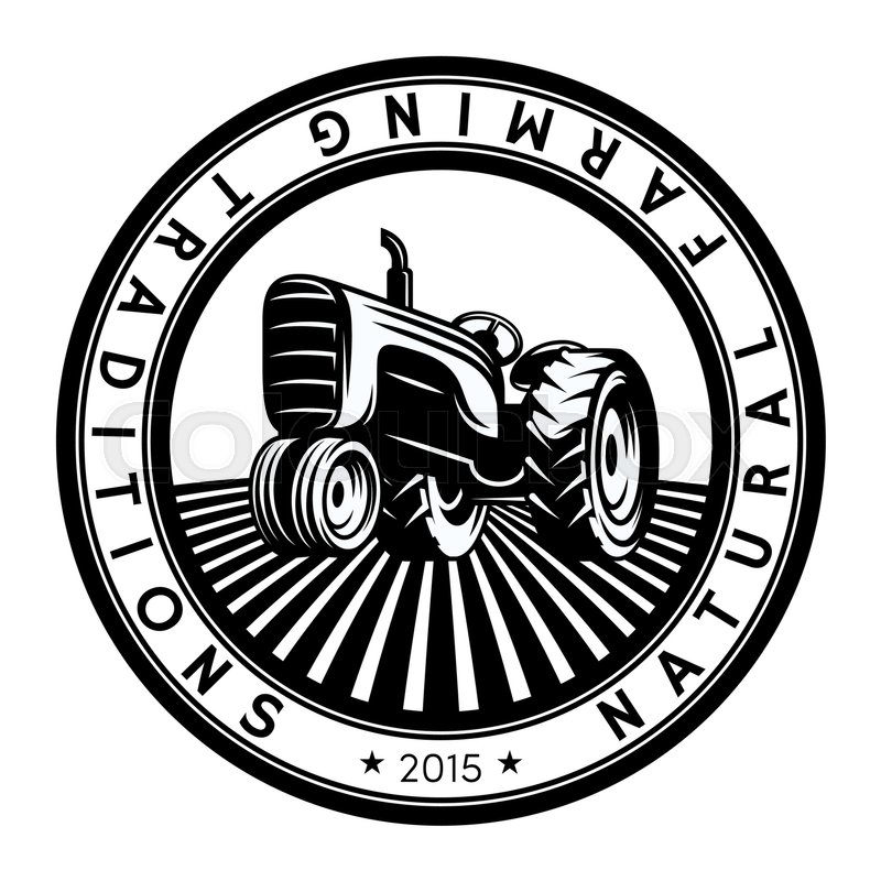 800x800 Vector Tractor Logo Illustration. Emblem Logo Design. Stock