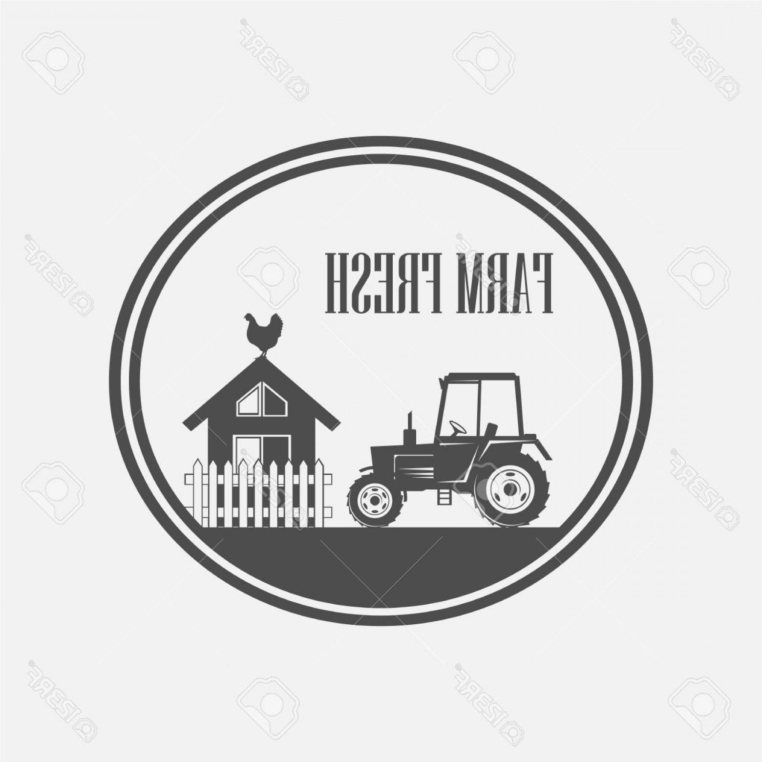 1560x1560 Photostock Vector Fresh Farm Produce And Logo Tractor Vector