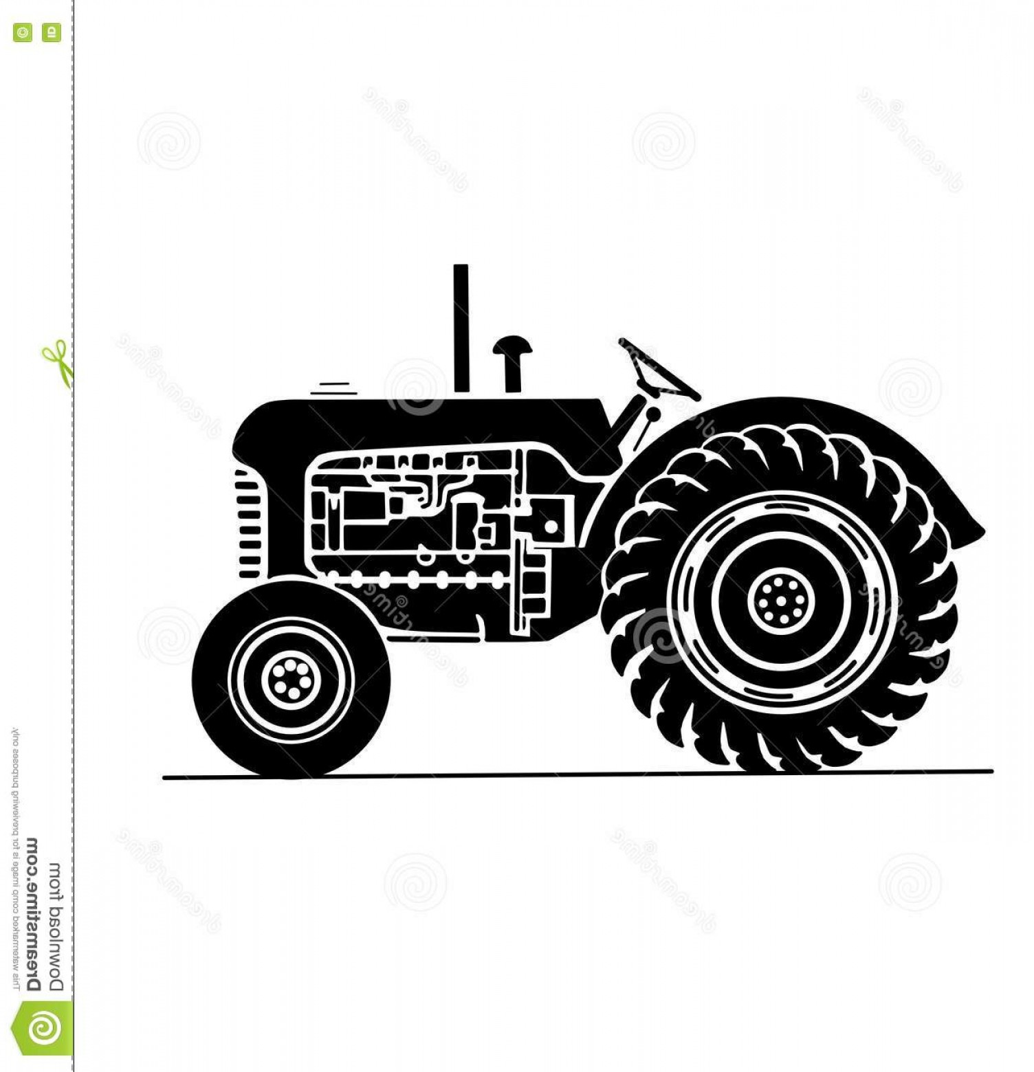 1504x1560 Stock Illustration Old Farm Tractor Side View Illustration Plane