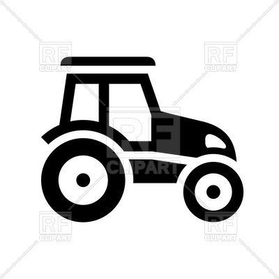 400x400 Tractor Black Icon Vector Image Vector Artwork Of Technology