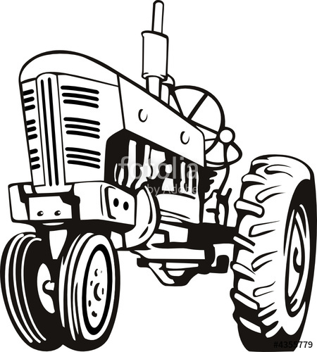 450x500 Tractor Black And White Stock Image And Royalty Free Vector Files
