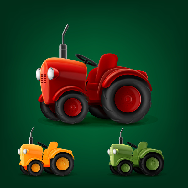 600x600 Colored Tractor Vector Material Free Download