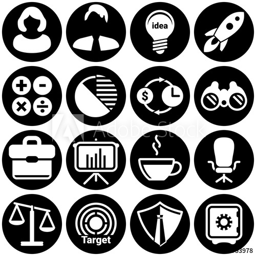 500x500 Set Of Simple Icons On A Theme Businessman, Business Woman