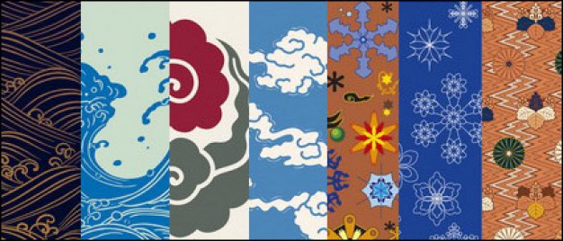 626x268 Traditional Japanese Pattern Vector Material Weather Changes