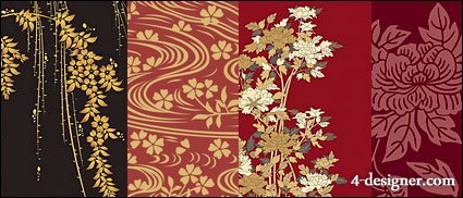 425x182 4 Designer Japanese Traditional Pattern Vector Material