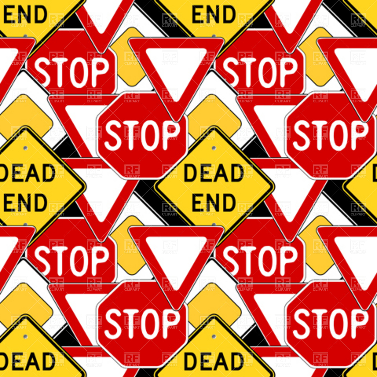 1200x1200 Traffic Signs Seamless Background Vector Image Vector Artwork Of