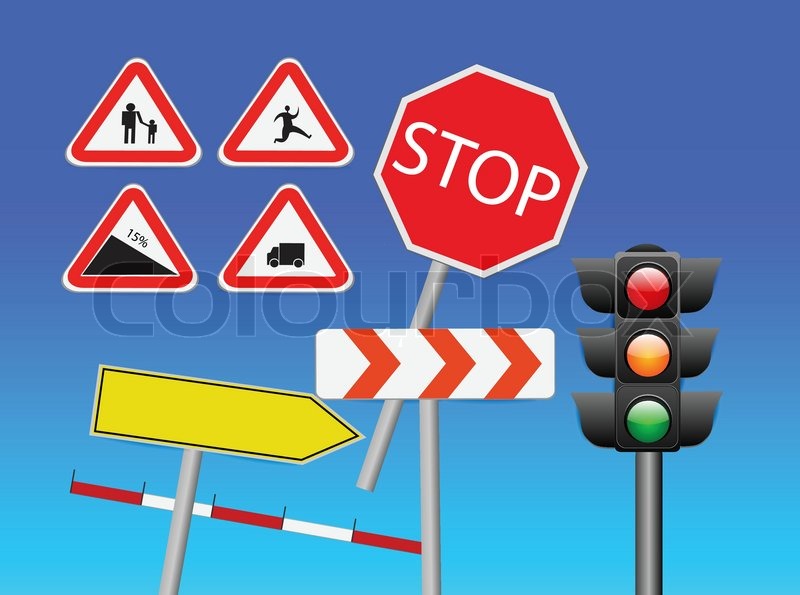 800x595 Vector Traffic Signs Stock Vector Colourbox