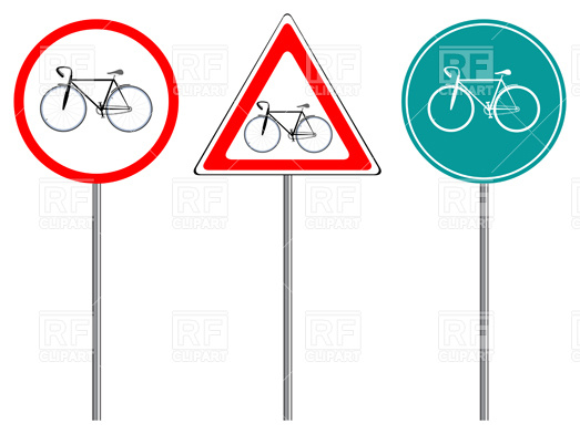 523x392 Bike Traffic Signs Vector Image Vector Artwork Of Signs, Symbols