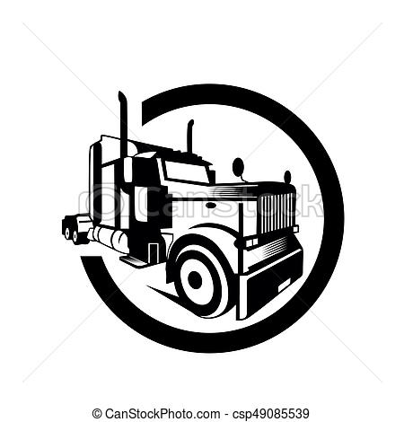 450x470 Truck Cargo Container Trailer Vector Illustration,white Background
