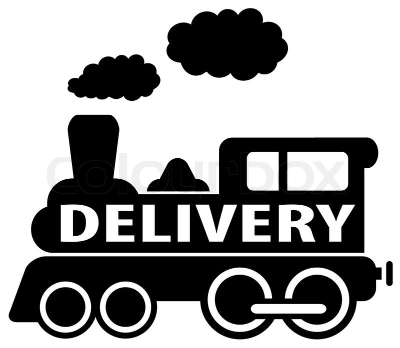 800x697 Isolated Delivery Train Icon On White Background Stock Vector