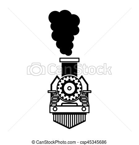 450x470 Steam Train Silhouette Isolated Icon Vector Illustration Design.