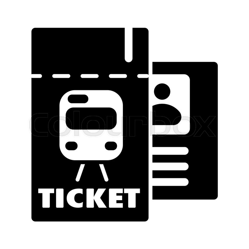 800x800 Train Ticket , Vector Icon. Isolated On White Background. Eps 10