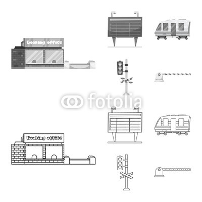 400x400 Vector Illustration Of Train And Station Logo. Collection Of Train