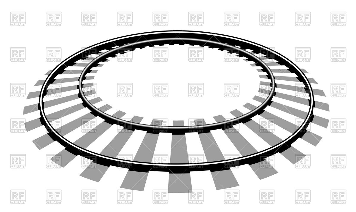 1200x715 Circle Train Tracks On White Background Vector Image Vector