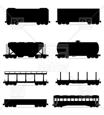 362x400 Railway Carriages Silhouette
