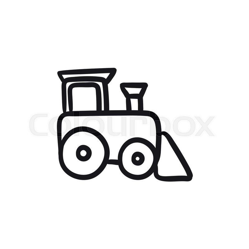 800x800 Toy Train Vector Sketch Icon Isolated On Background. Hand Drawn
