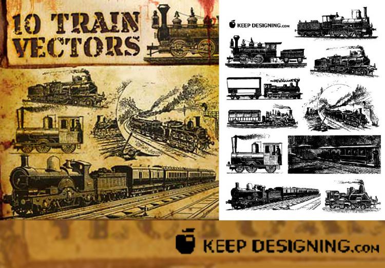 750x522 Old European Train Vector Free Vector 4vector