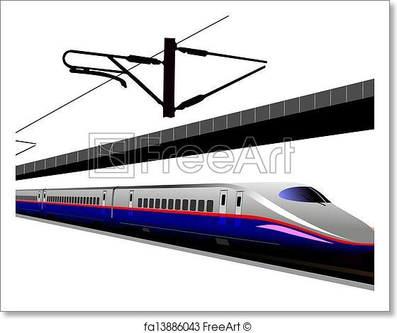 560x470 Free Art Print Of Shinkansen Bullet Train. Vector Illustration