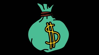 320x180 Dollar Sign Symbol Icon Animation With Transparent Background