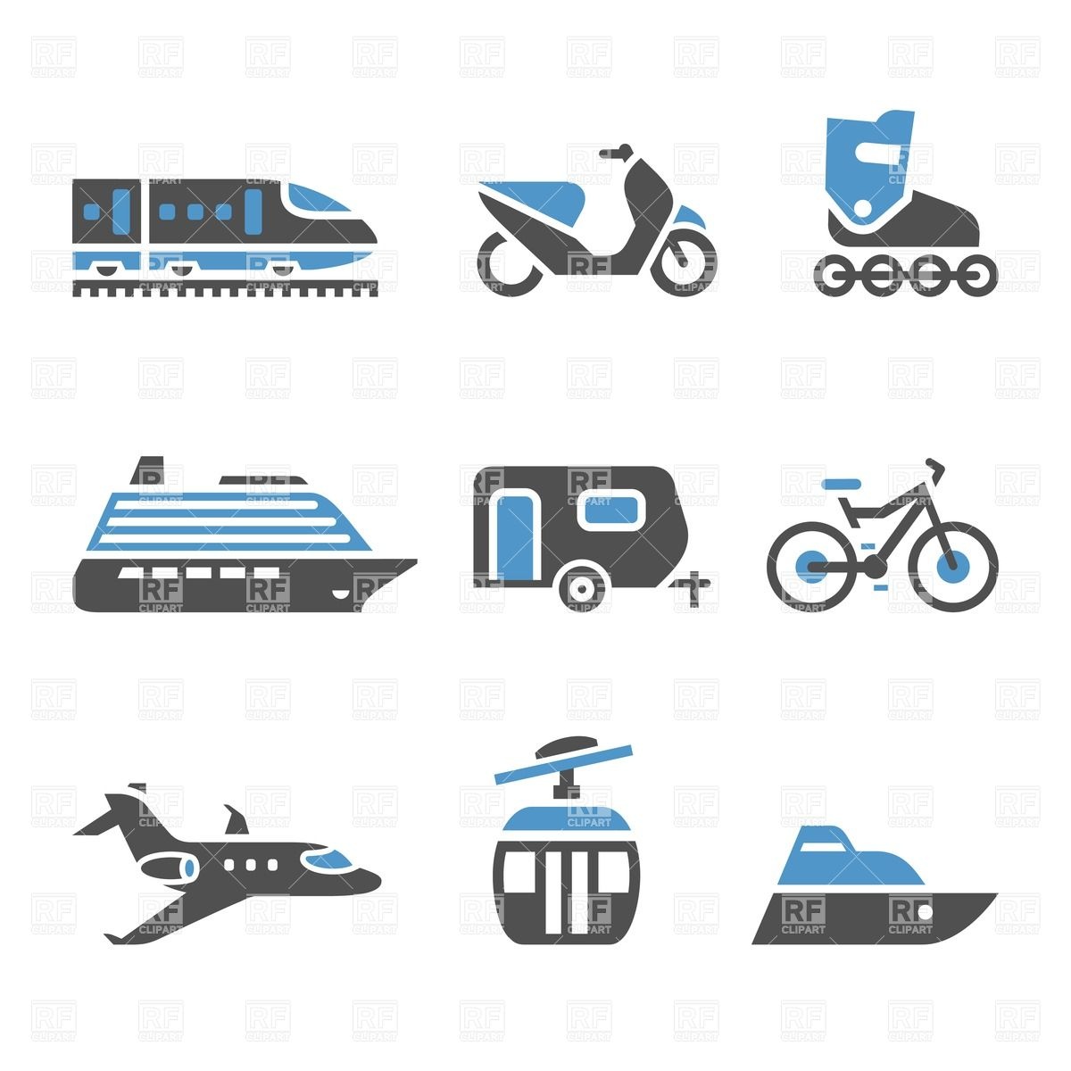 1200x1200 Travel Transport Icons Vector Image Vector Artwork Of
