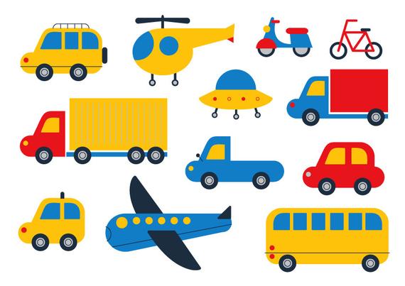 570x403 Car Clipart Cute Clipart Transport Vector Plane Bicycle Etsy