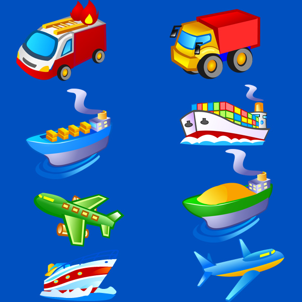 600x600 Free Transport Vector Icons Pack
