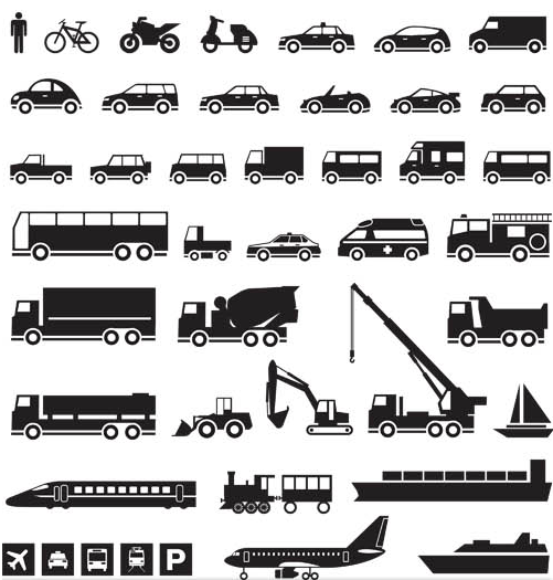 501x525 Icons With Transport Vector Ai Format Free Vector Download