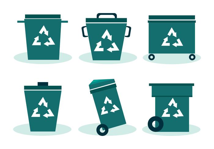 700x490 Trash Can Vector Set