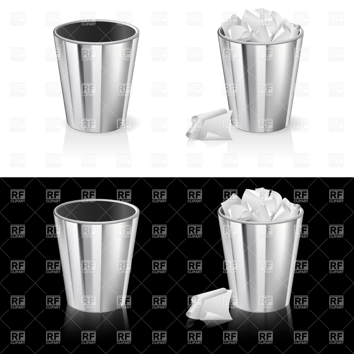 1200x1200 Metal Paper Trash Can Vector Image Vector Artwork Of Objects