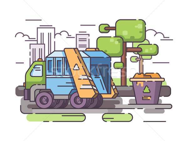 600x450 Truck Garbage Collect Trash Vector Illustration Jossdiim