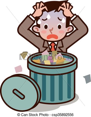 368x470 Man Who Hunts Trash. Vector Illustration.original Paintings And