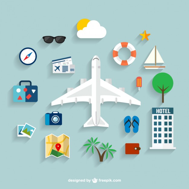 626x626 Summer Travel Icons Vector Free Download