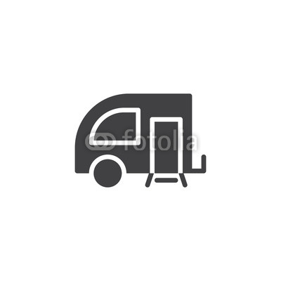 400x400 Travel Trailer Vector Icon. Filled Flat Sign For Mobile Concept