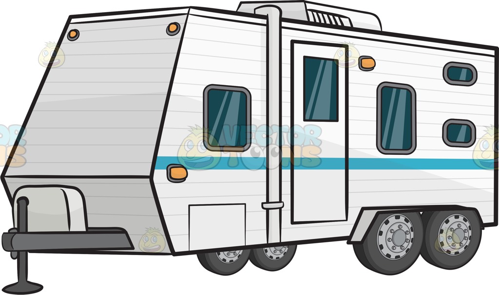 1024x606 A Travel Trailer Clipart By Vector Toons