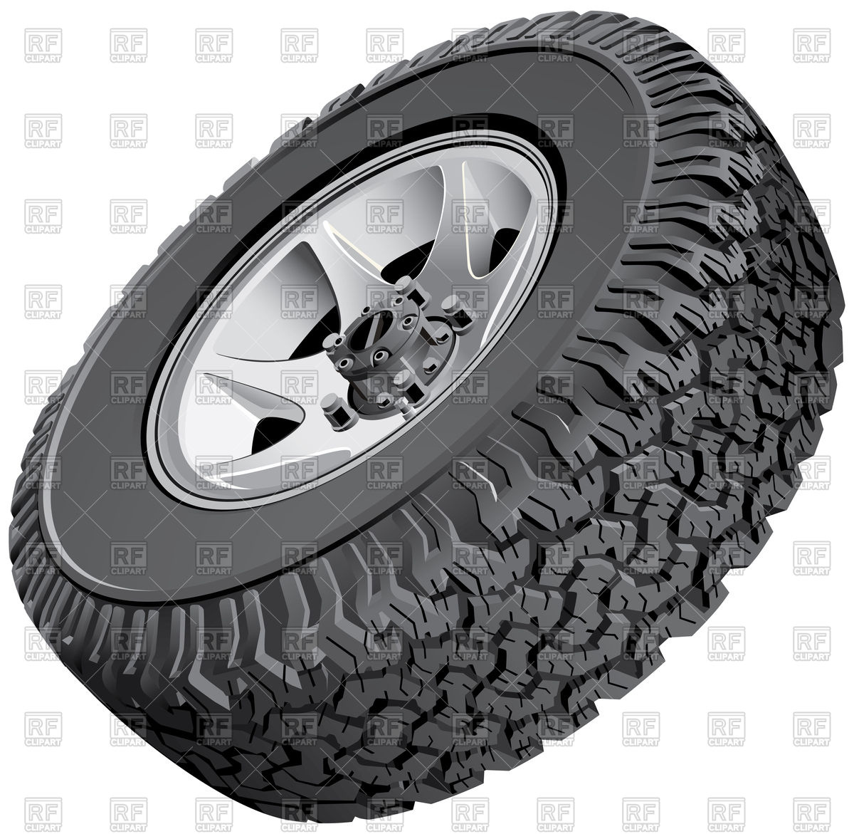 1200x1171 Off Road Vehicles Wheel With Tread Tire Vector Image Vector