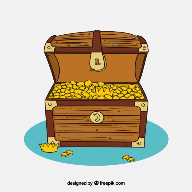 626x626 Hand Drawn Wooden Treasure Chest Vector Free Download