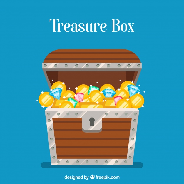 626x626 Opened Treasure Chest With Flat Design Vector Free Download