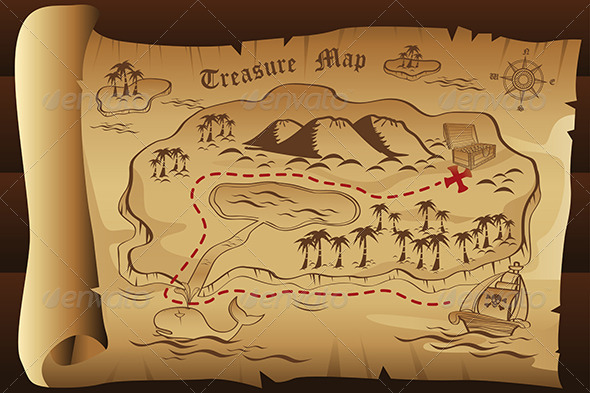 Treasure Map Vector at GetDrawings | Free download