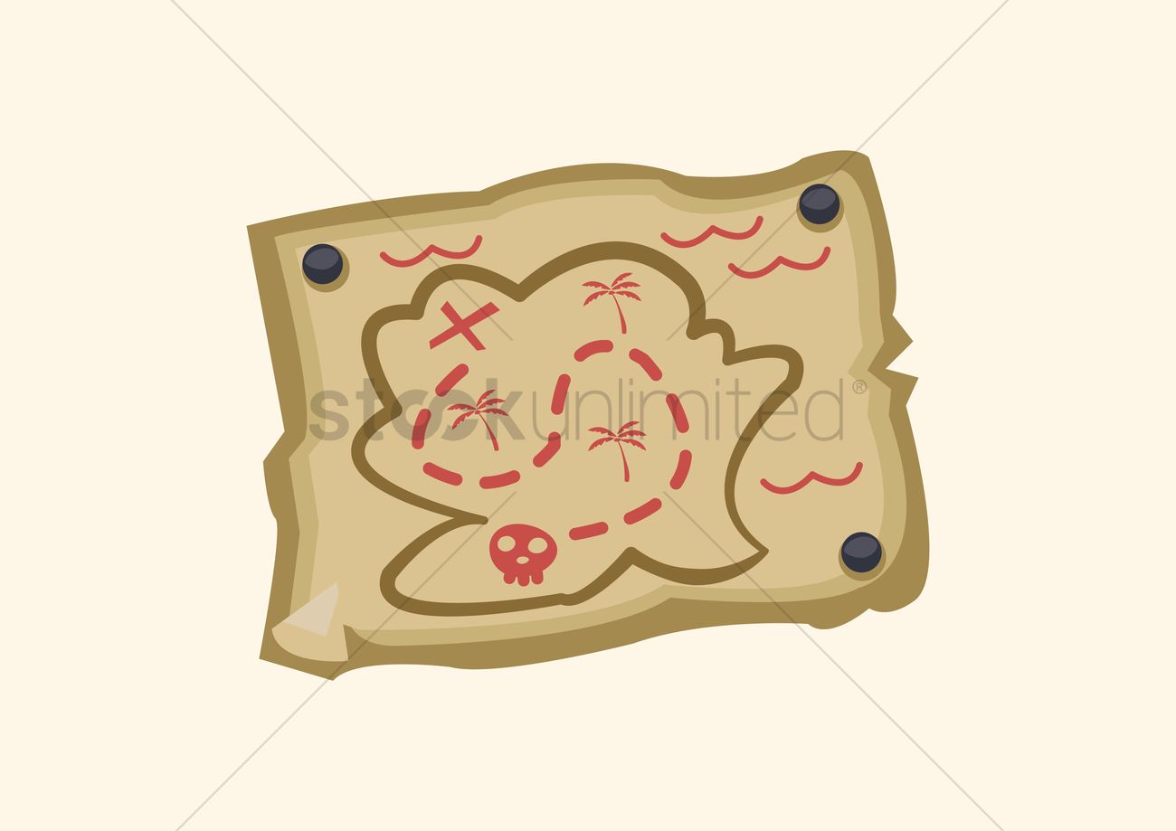 1300x919 Treasure Map Vector Image