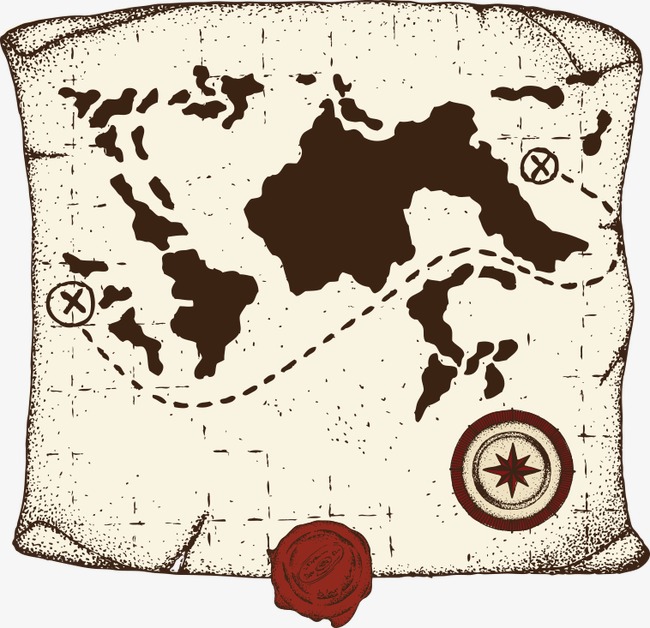 650x628 Vector Decorative Mottled Treasure Map, Vector, Decoration