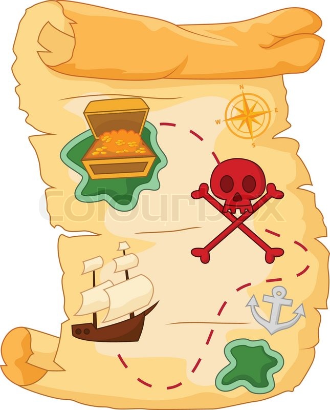 645x800 Vector Illustration Of Cartoon Treasure Map Stock Vector Colourbox