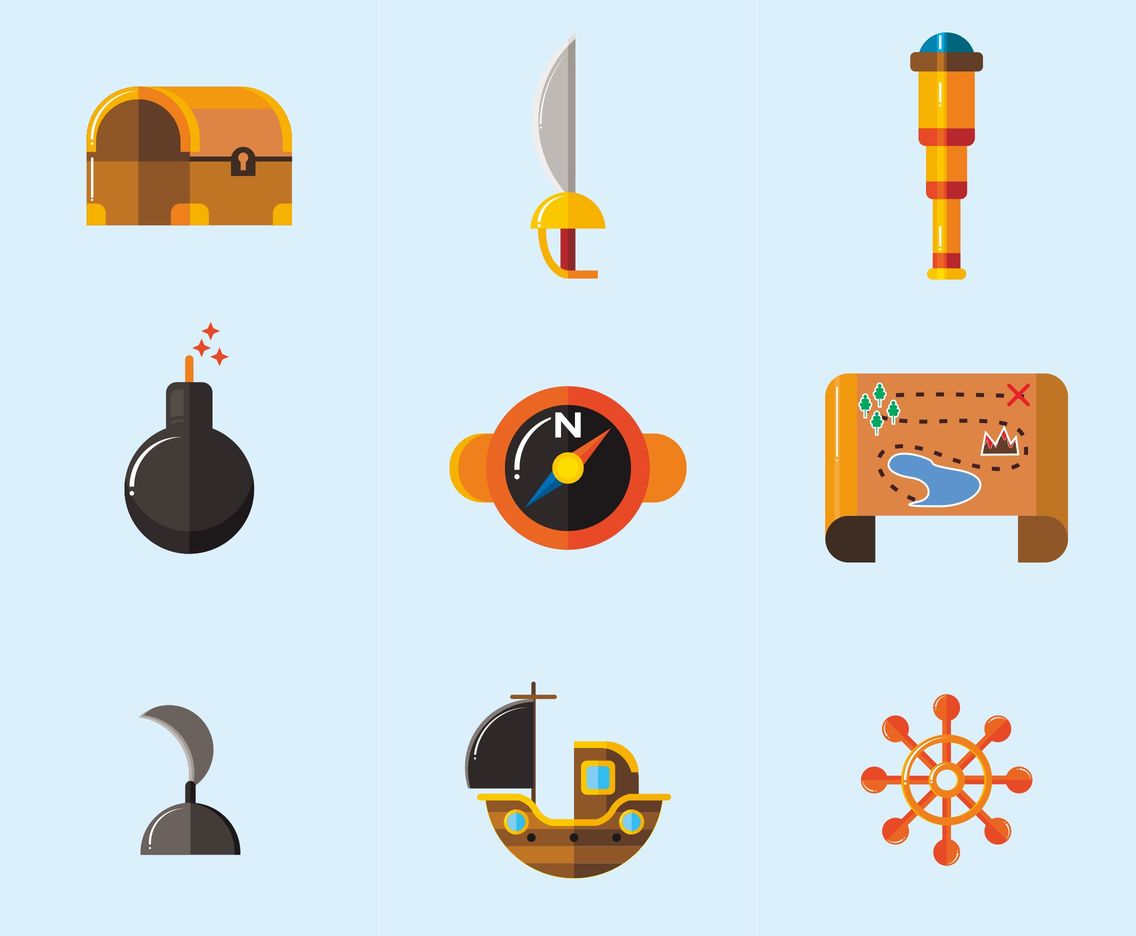 1136x936 Pirates And Treasure Vector Icons Vector Art Amp Graphics
