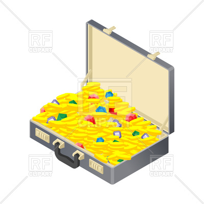 400x400 Suitcase With Gold Treasure Vector Image Vector Artwork Of Signs