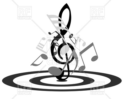400x320 Musical Notes With Treble Clef Vector Image Vector Artwork Of