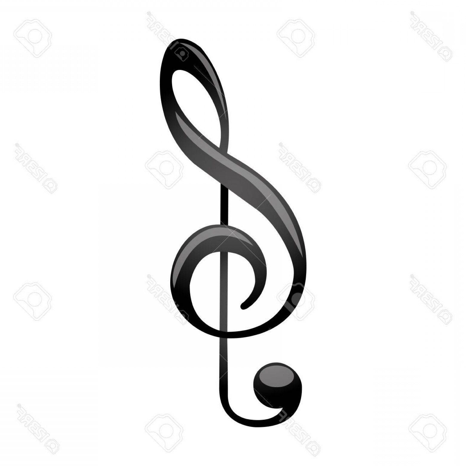 1560x1560 Photostock Vector Monochrome Silhouette With Sign Music Treble